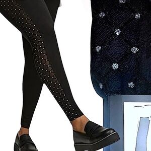 TORRID‎ Rhinestones Full Length Signature Mesh Side Leggings NWT